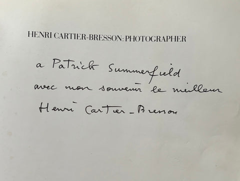 Henri Cartier Bresson Photographer - signed