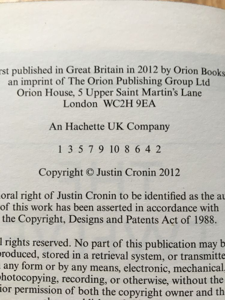 The Twelve by Justin Cronin signed first edition store hardback book